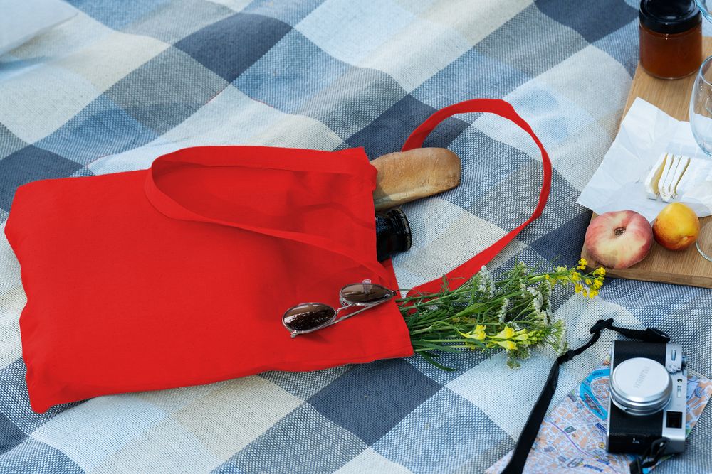 Холщовая сумка Strong 210, красная-5