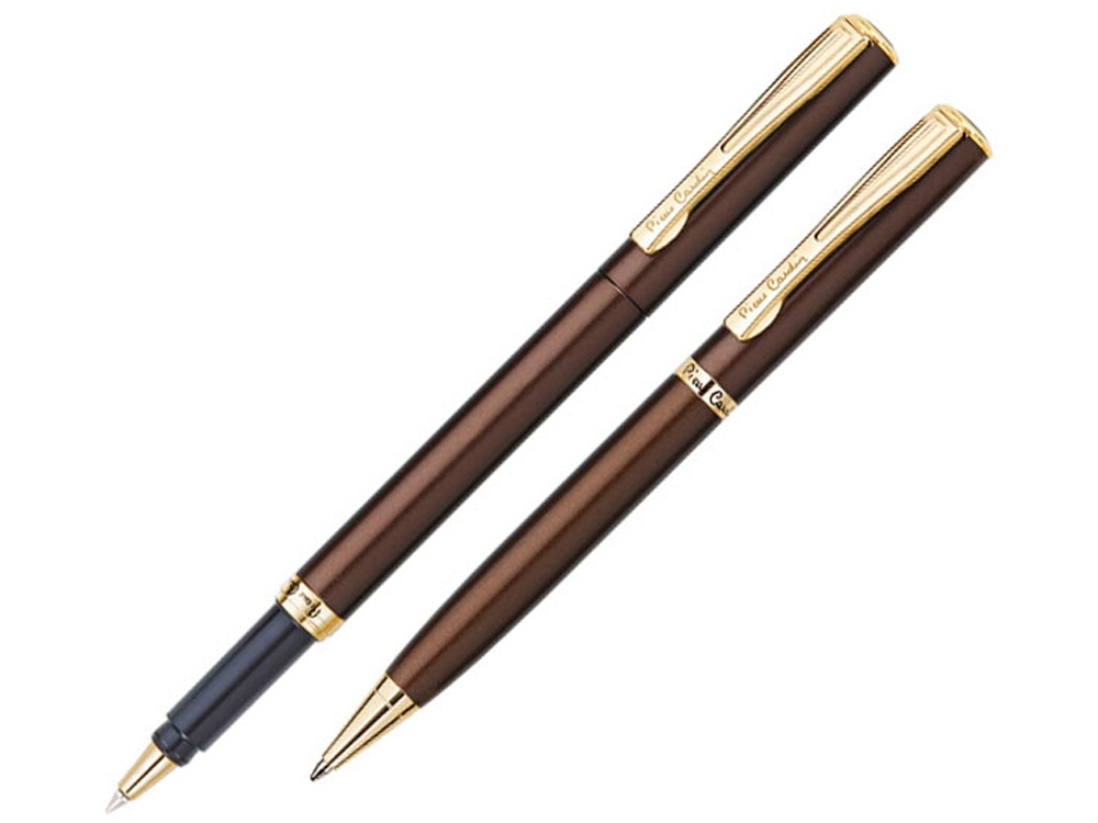 Набор Pierre Cardin PEN&PEN: ручка шариковая + роллер. Цвет - коричневый. Упаковка Е.-0