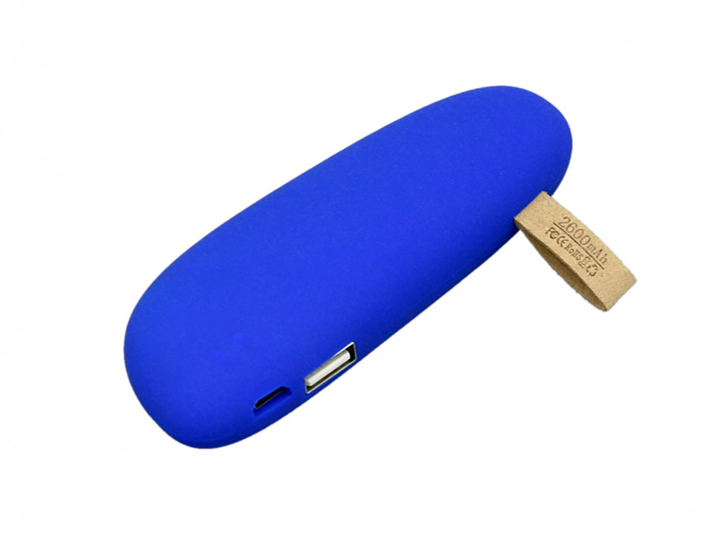 PB_Small_stone Универсальное зарядное устройство power bank в форме камня. 2600MAH. Синий-0