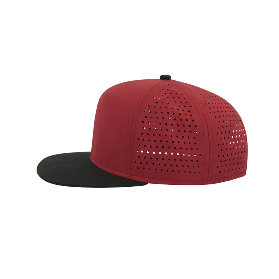 Бейсболка BANK, 6 клиньев, пластиковая застежка      , бордовый, черный-2