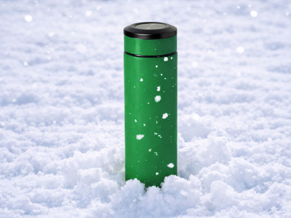 Термос Confident с покрытием soft-touch 420мл, зеленый-11