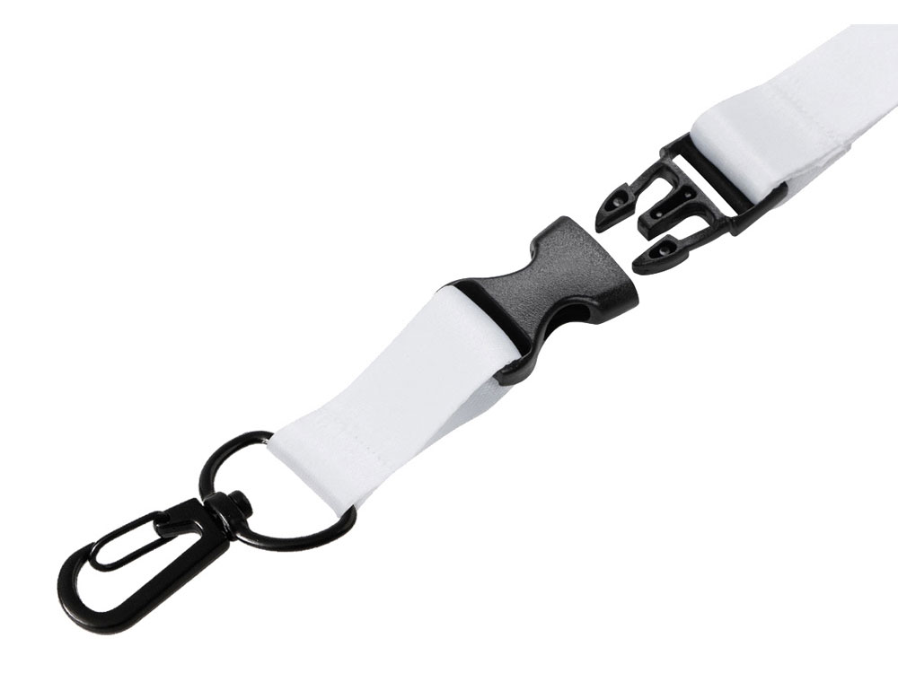 Ланъярд 2 см под сублимацию с карабином, межуровневым замком и замком обрыва, черный-4