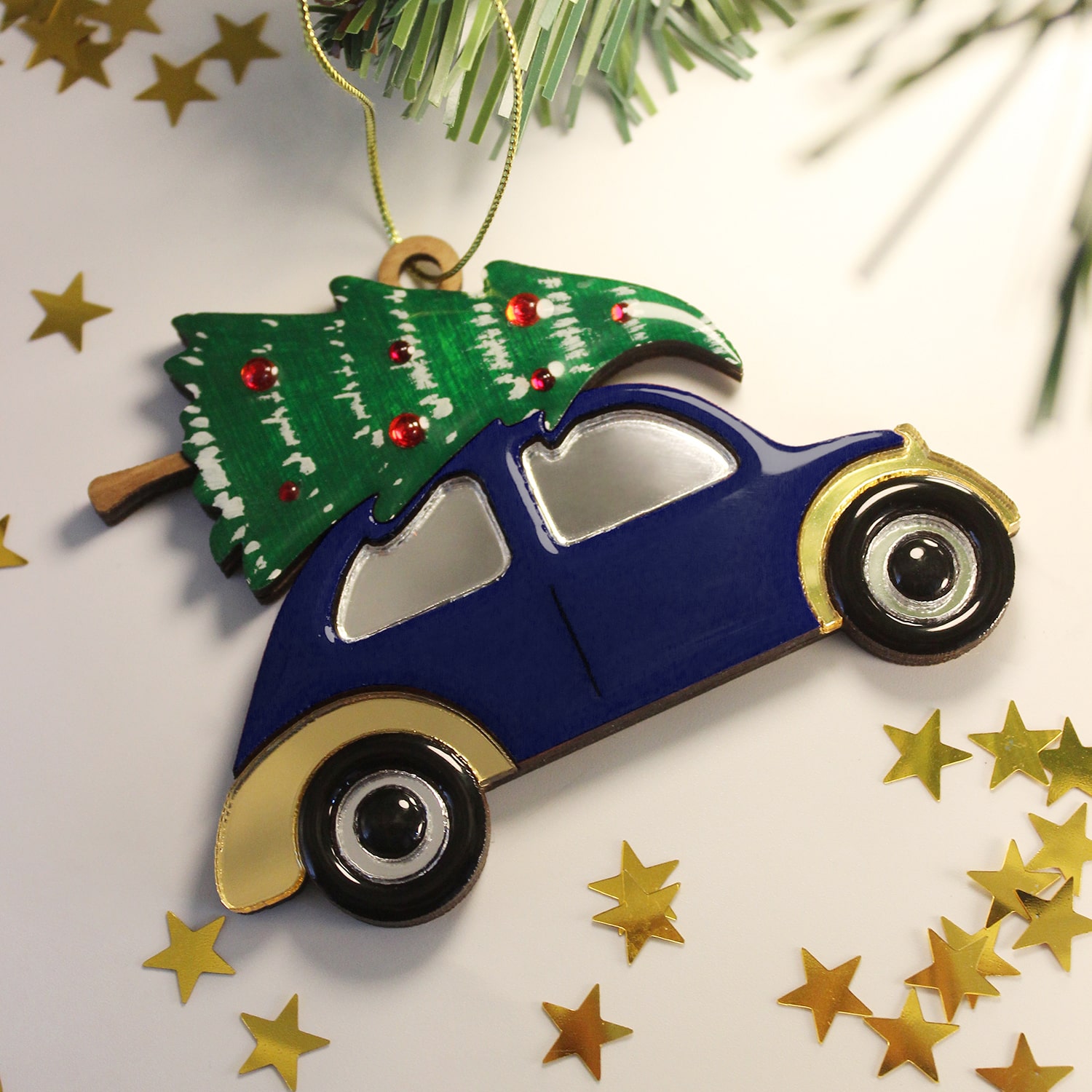 Ёлочная игрушка Машинка (синий)-4