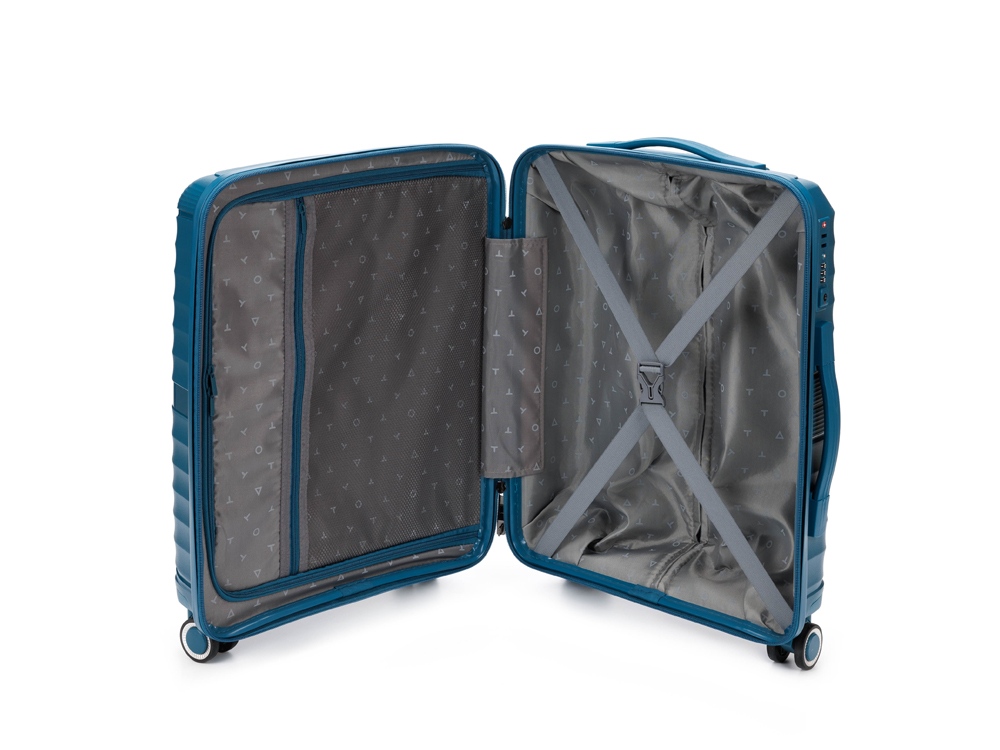 Чемодан TORBER Nevo, синий, полипропилен, 40 х 25 х 55 см, 32 л-1