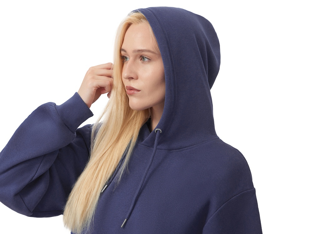 Толстовка с капюшоном оверсайз Lisbon унисекс, темно-синий-7