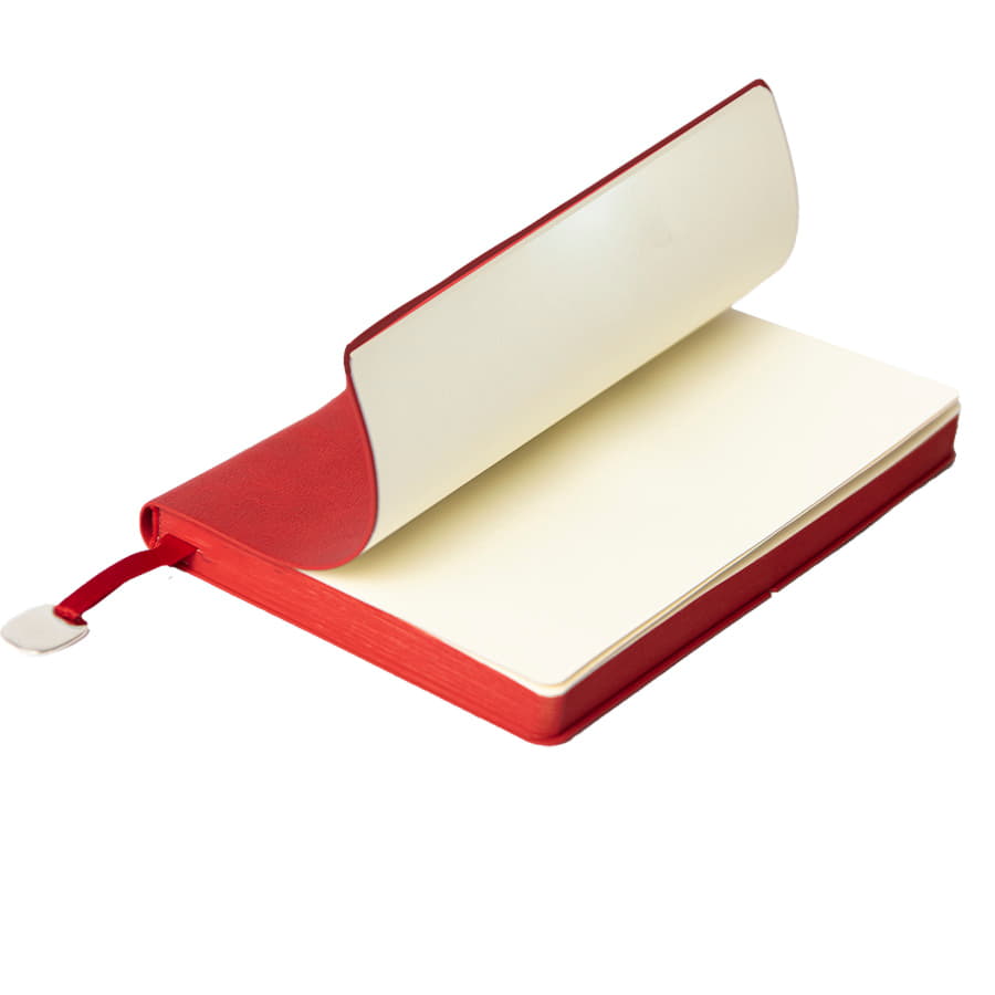 Ежедневник недатированный Fusion, А5, красный, кремовый блок в линейку, красный-4