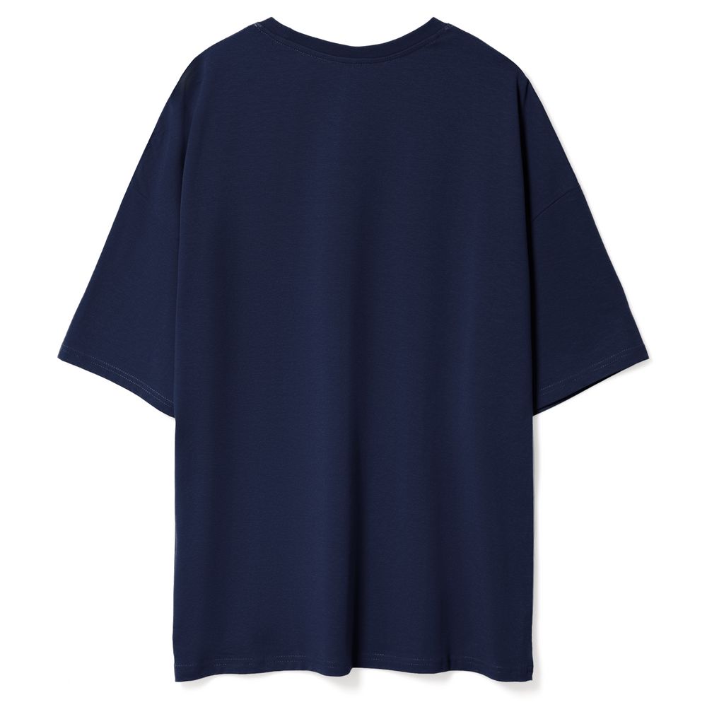 Футболка унисекс оверсайз Crosstown, темно-синяя-3