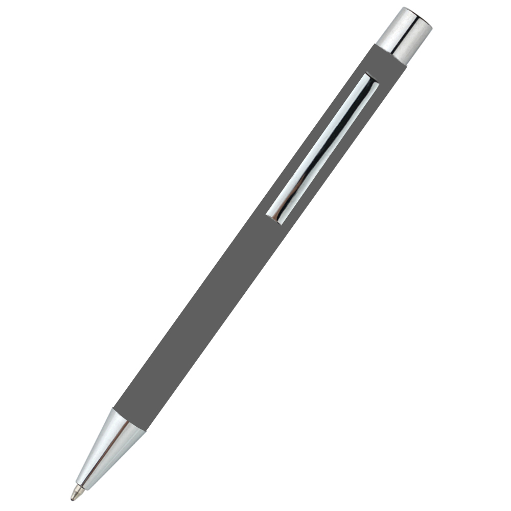 Ручка металлическая Rebecca софт-тач, Темно-серый-1
