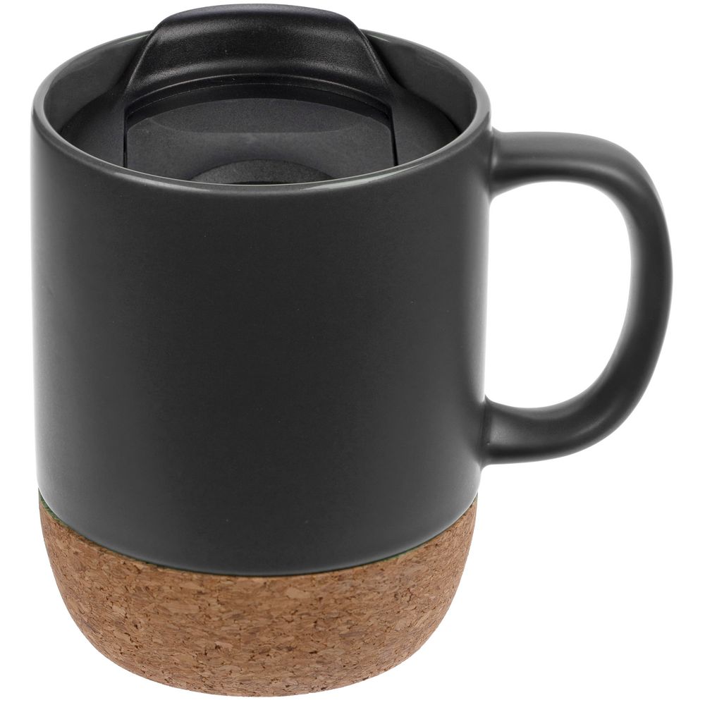 Кружка с пробковой подставкой Corky Walk, серая-1