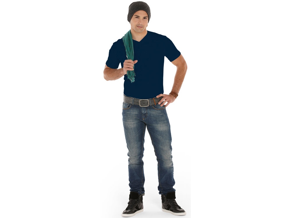 Футболка Heavy Super Club мужская с V-образным вырезом, темно-синий-9