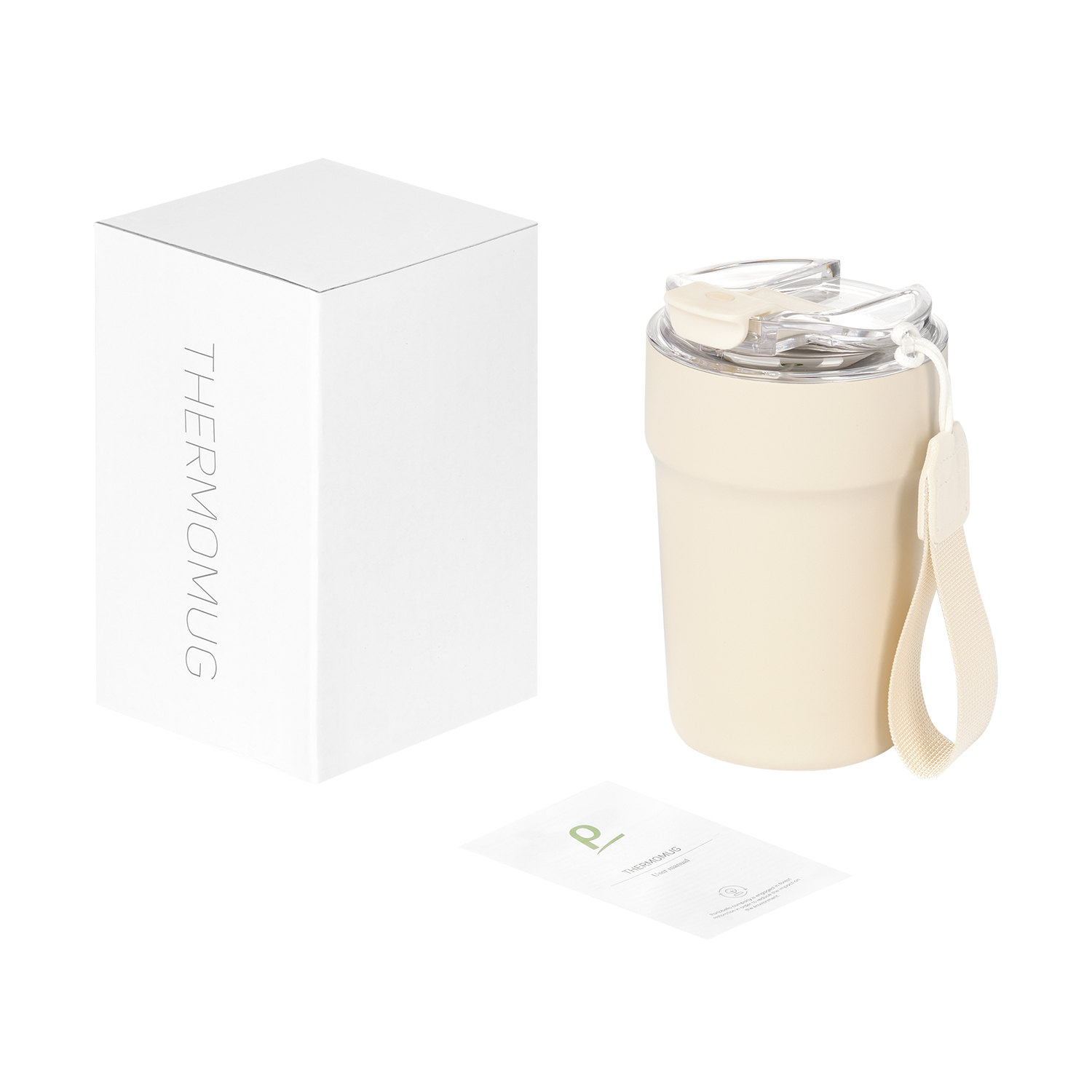 Термокружка вакуумная Монако (Monaco), бежевый-10