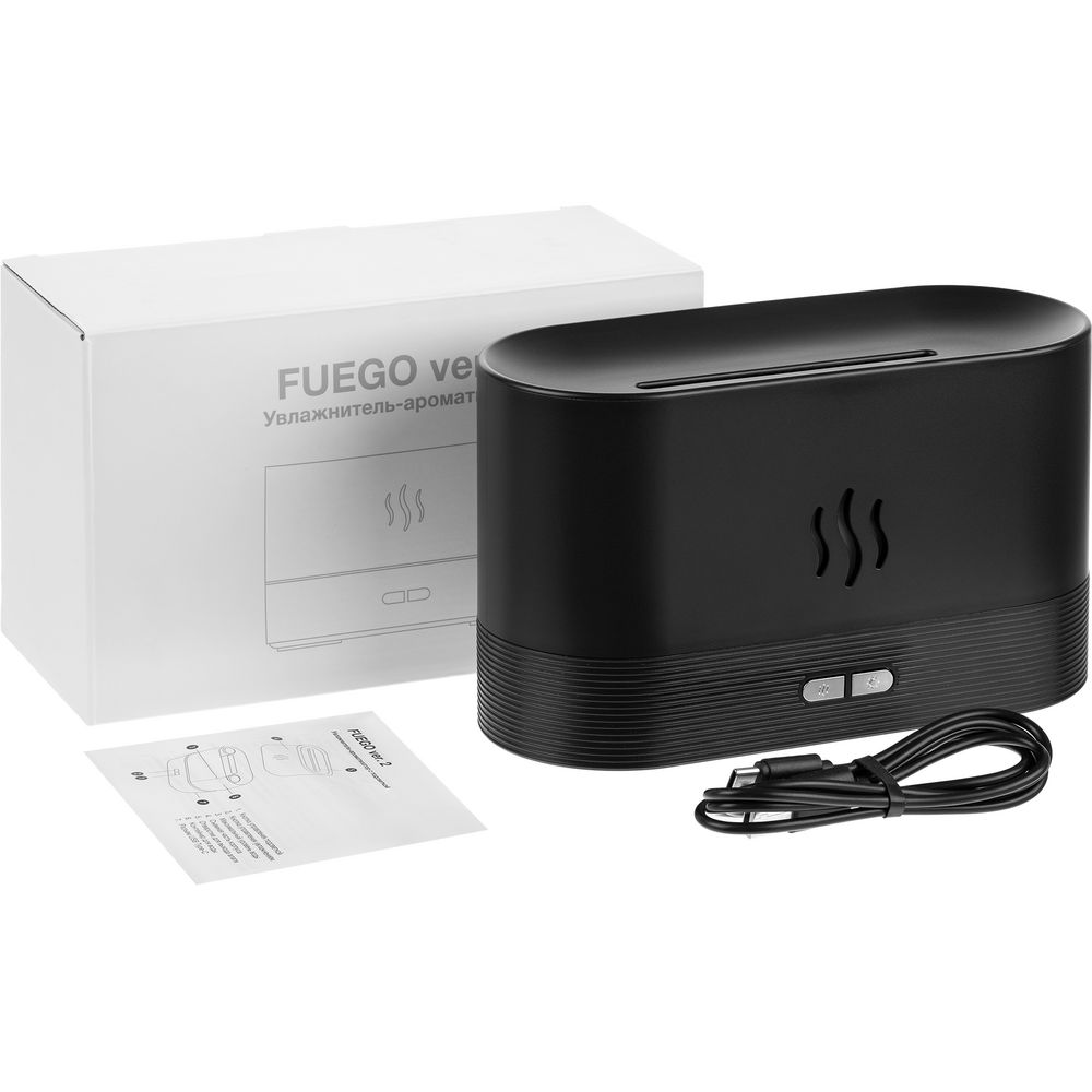 Увлажнитель-ароматизатор с имитацией пламени Fuego ver.2, черный-5