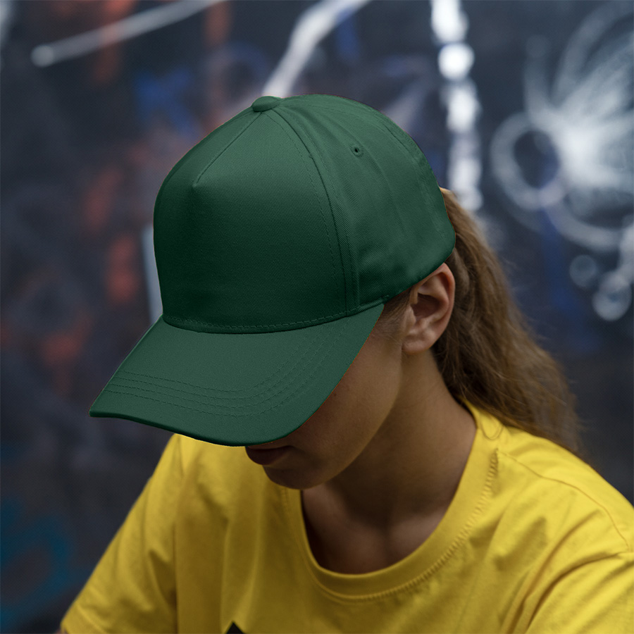 Бейсболка VALLEY, 5 клиньев, металлическая застежка, темно-зелёный-2