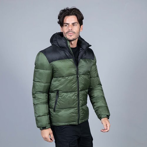 Куртка SIBERIA нейлон 40, био-пух 530, темно-зеленый, черный-3