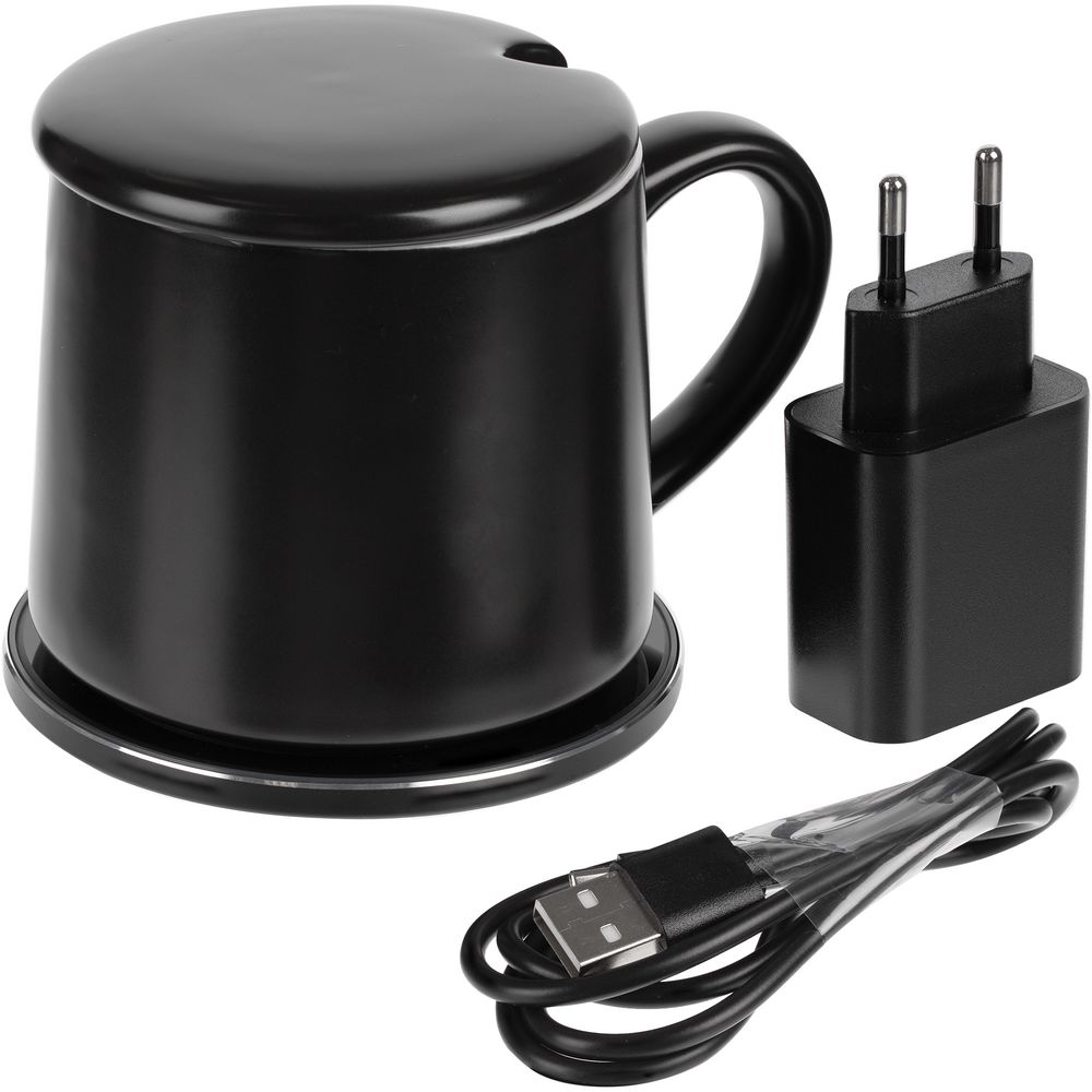 Кружка с подогревом и беспроводной зарядкой dualBase ver. 2.0 Matt, черная-5