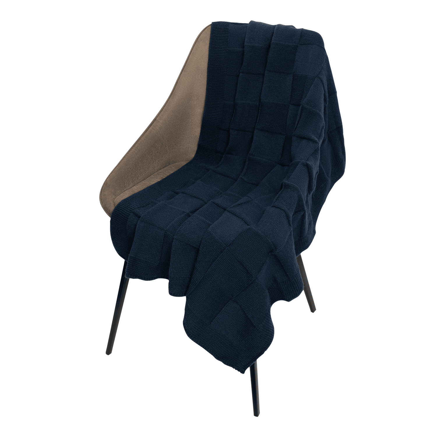 Плед Cella Soft вязаный, 160*90 см, синий-0