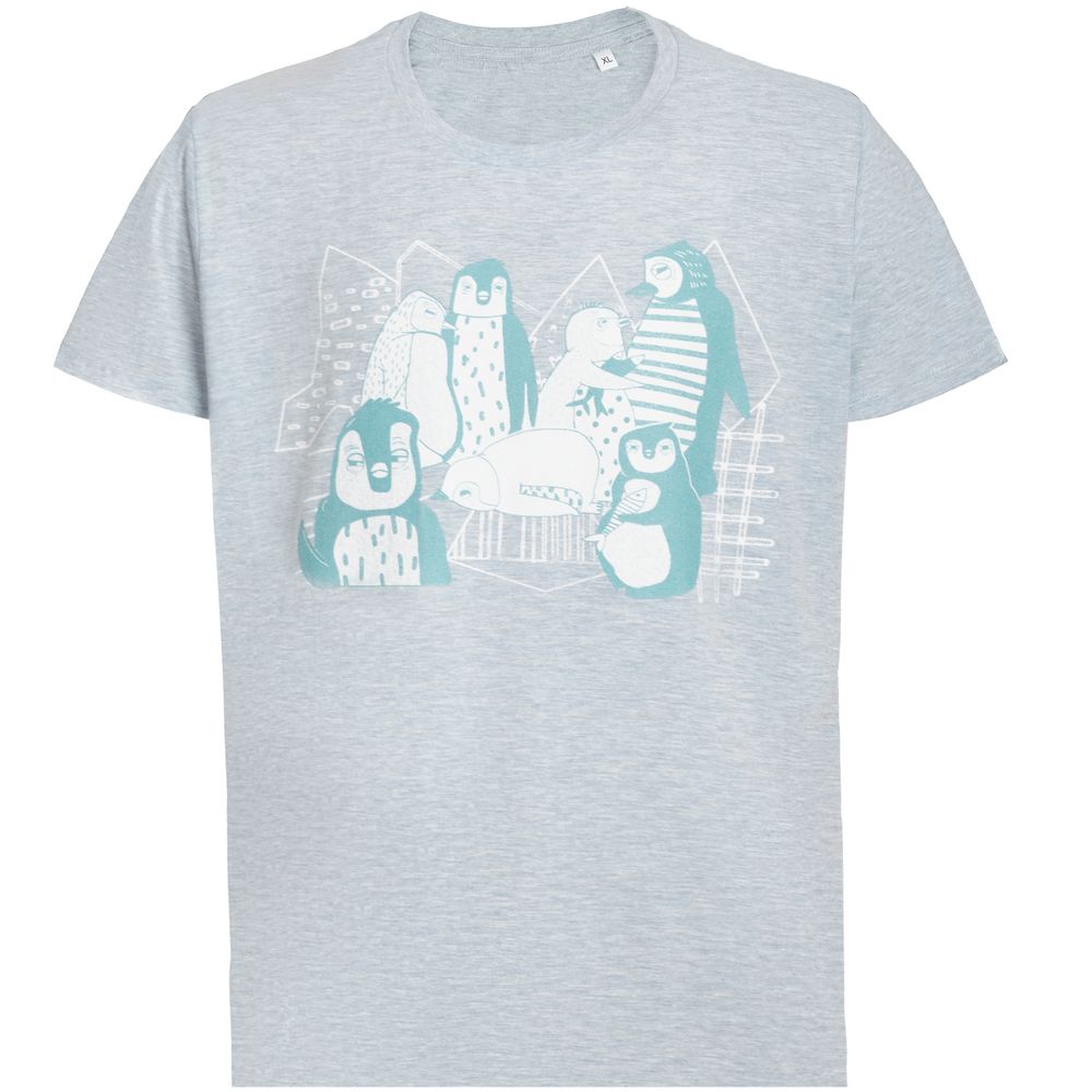 Футболка мужская приталенная Ping Win, голубой меланж-0