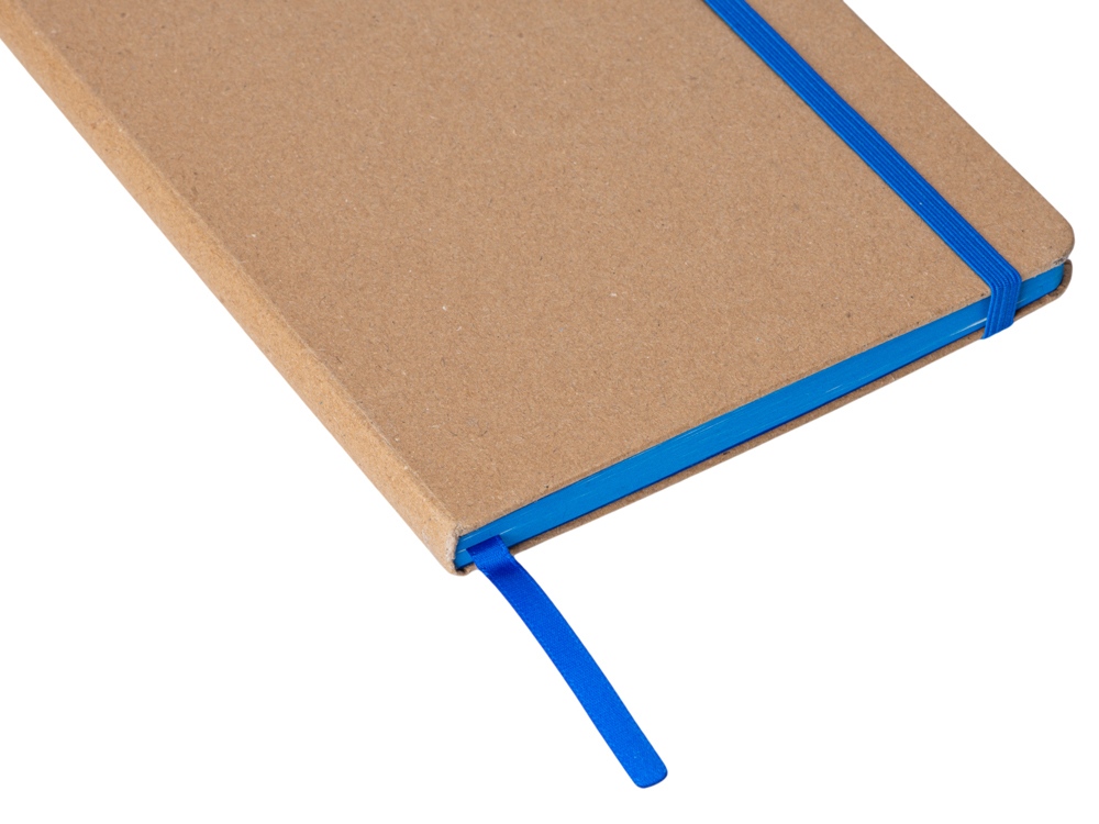 Блокнот A5 Sevilia Color, твердая обложка из крафта, 80 листов, цветной срез и форзац, натуральный/синий-2