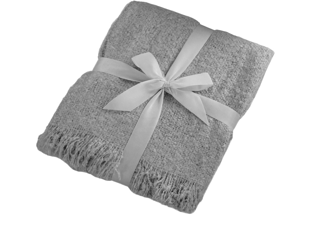 Плед акриловый Mohair, серый-6