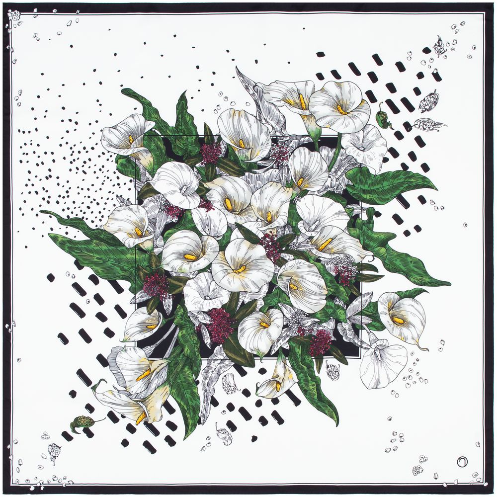 Платок шелковый Delicate, каллы-0