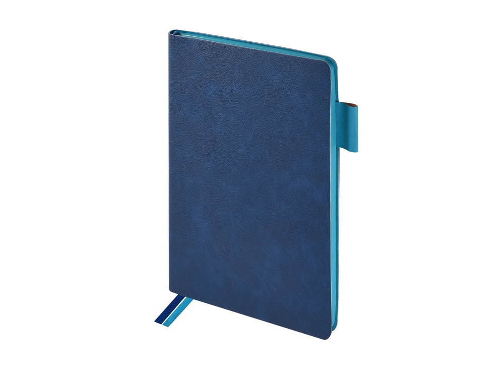 Блокнот А5 Boston, синий с голубым срезом-1