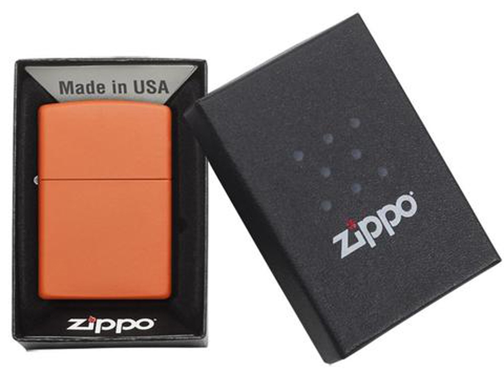 Зажигалка ZIPPO Classic с покрытием Orange Matte, латунь/сталь, оранжевая, матовая, 38x13x57 мм-5