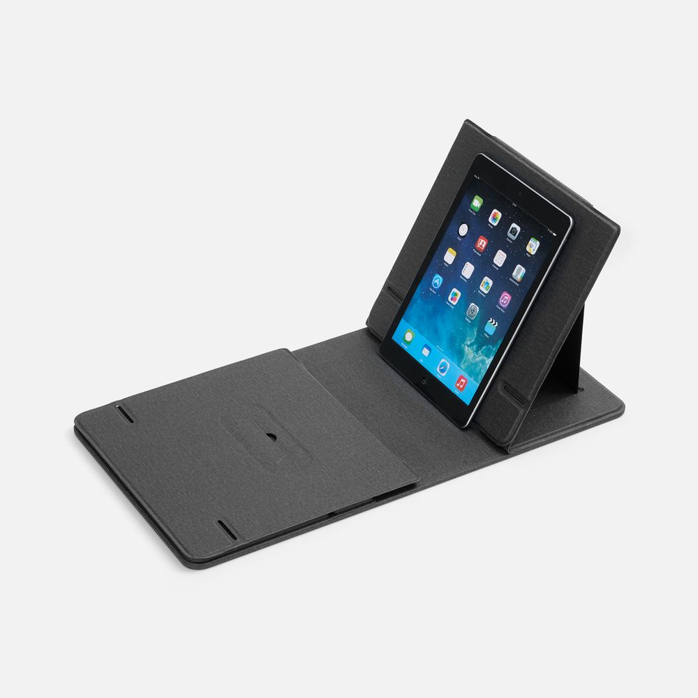 Складной стол для ноутбука с беспроводной зарядкой Kickstand Table, серый-3