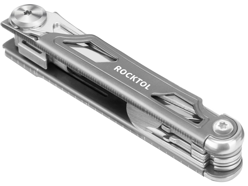 Нож-мультитул Rocktol 12 в 1 с титановыми ручками, серый-2