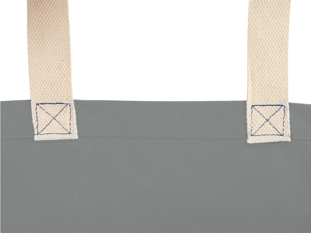 Сумка Donny из хлопка с донной складкой и парусиновыми ручками, серый-3