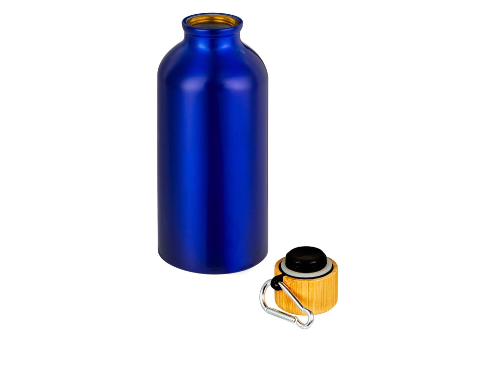 Бутылка Hip S Bamboo с карабином 400мл, синий-1