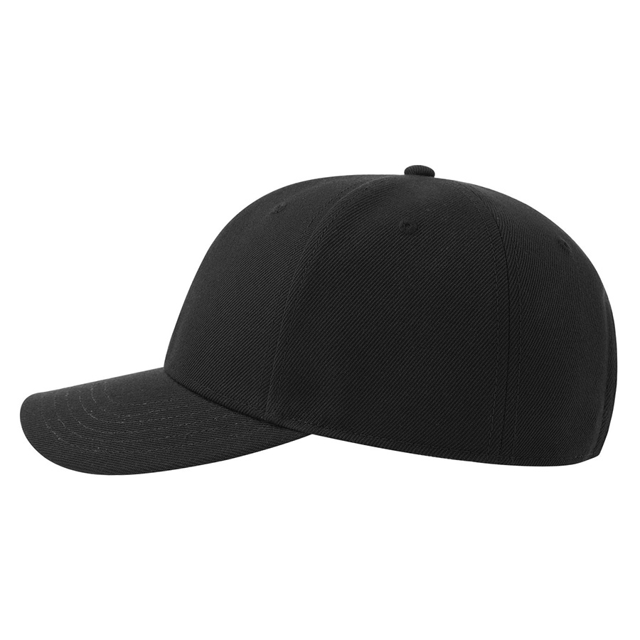 Бейсболка BEAT-S, 6 клиньев, пластиковая застежка, черный-3
