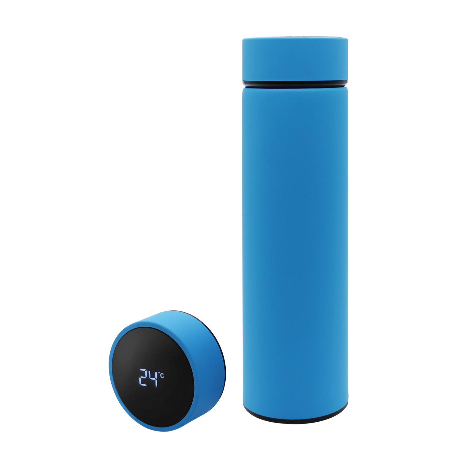 Термос Reactor софт-тач с датчиком температуры (голубой)-1