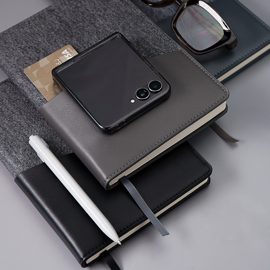 Ежедневник недатированный DENIM, серый, формат А5, блок в линейку, серый-4