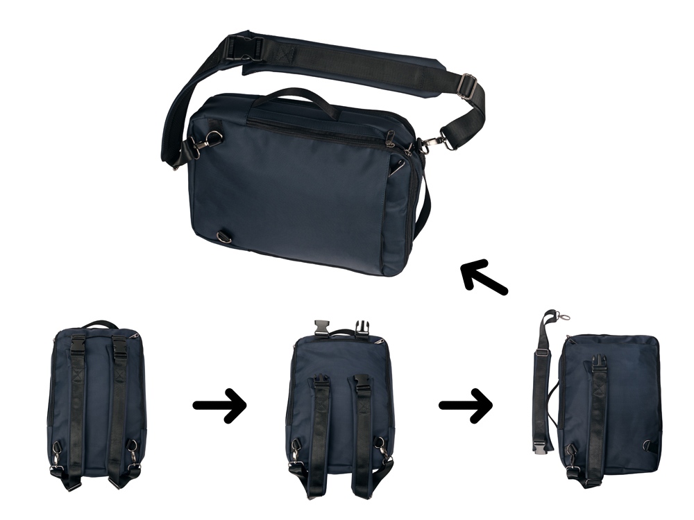 Рюкзак-трансформер Duty для ноутбука, темно-синий (без шильда)-17