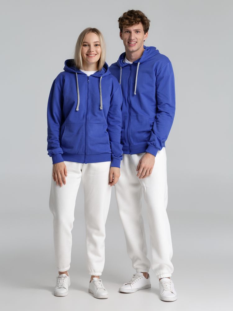 Толстовка на молнии с капюшоном Unit Siverga , ярко-синяя-8