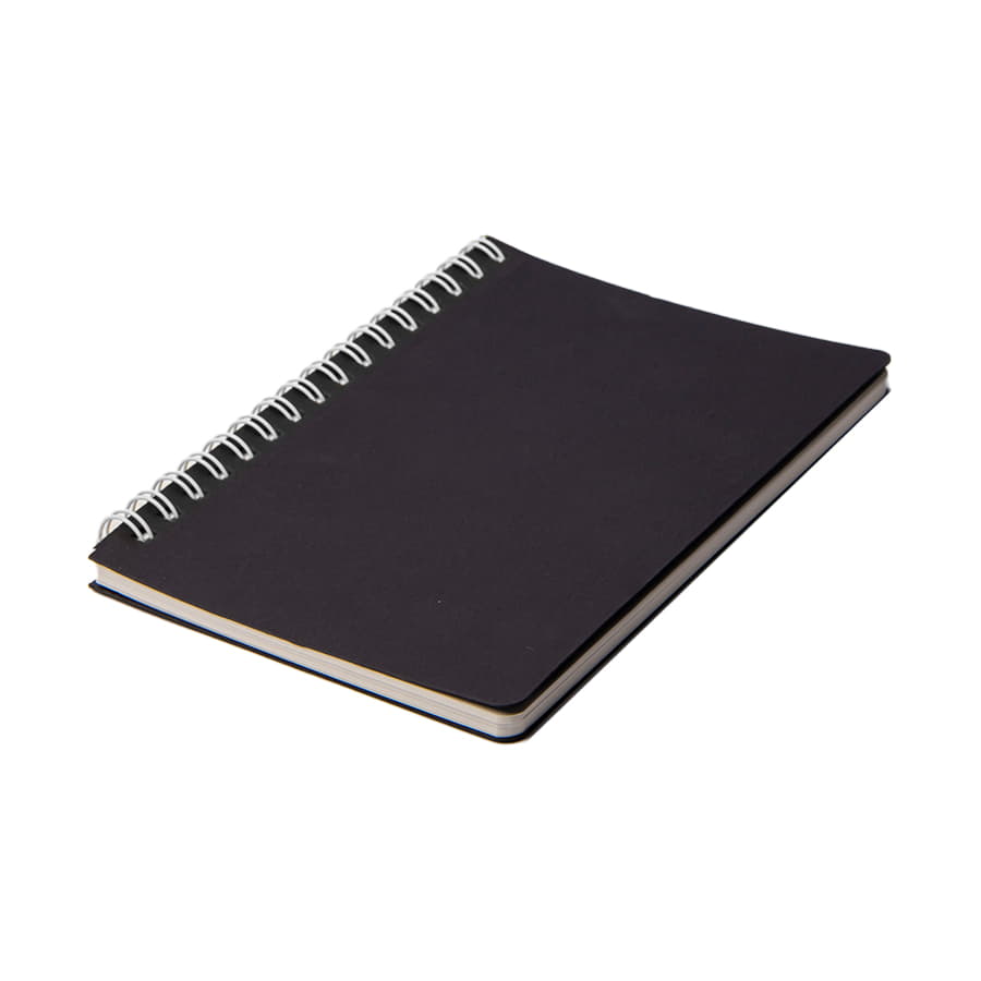 Блокнот на двойной пружине HELIX MINI, 105 х 150  мм, черный с белым, блок в клетку, черный, белый-3