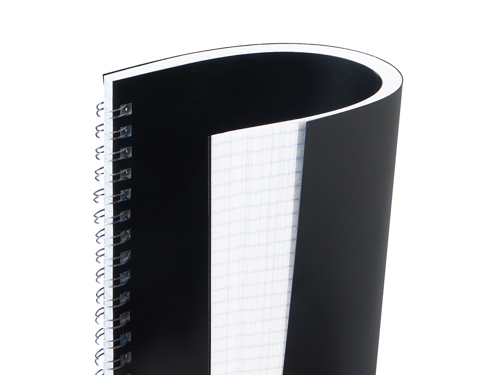 Блокнот на пружине в пластиковой обложке А5, черный-4