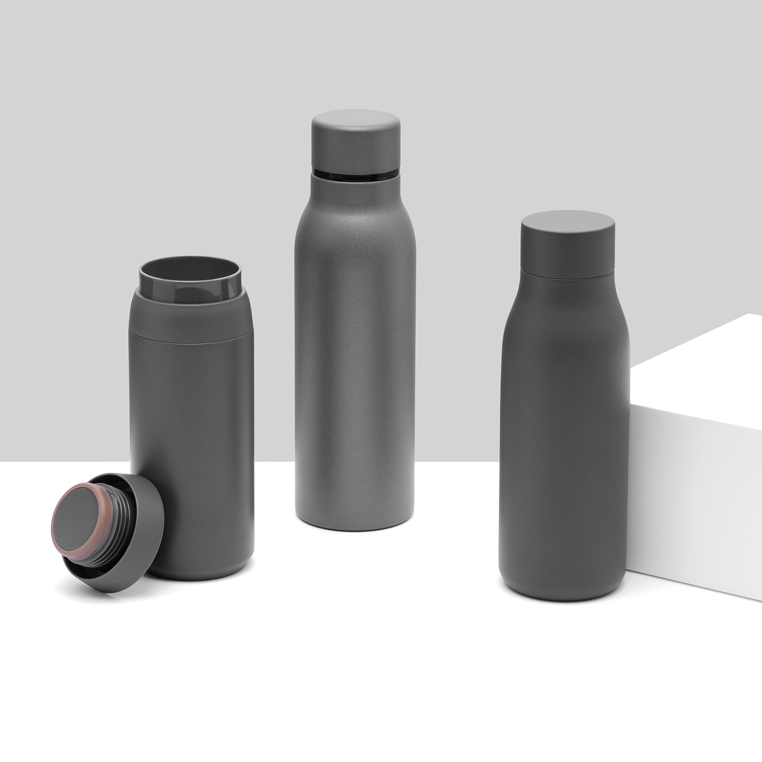 Термобутылка вакуумная герметичная Севилла, серая-9