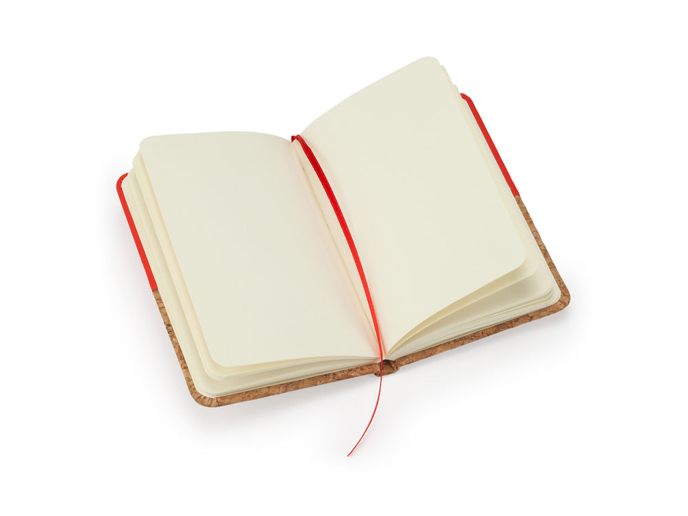 Блокнот А6 Ирис с комбинированной обложкой, натуральный/красный-2