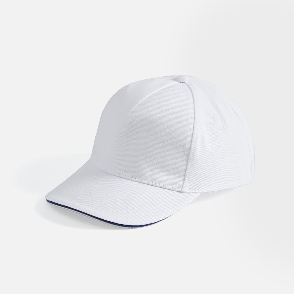 Бейсболка Long Beach, белая с темно-синим-1
