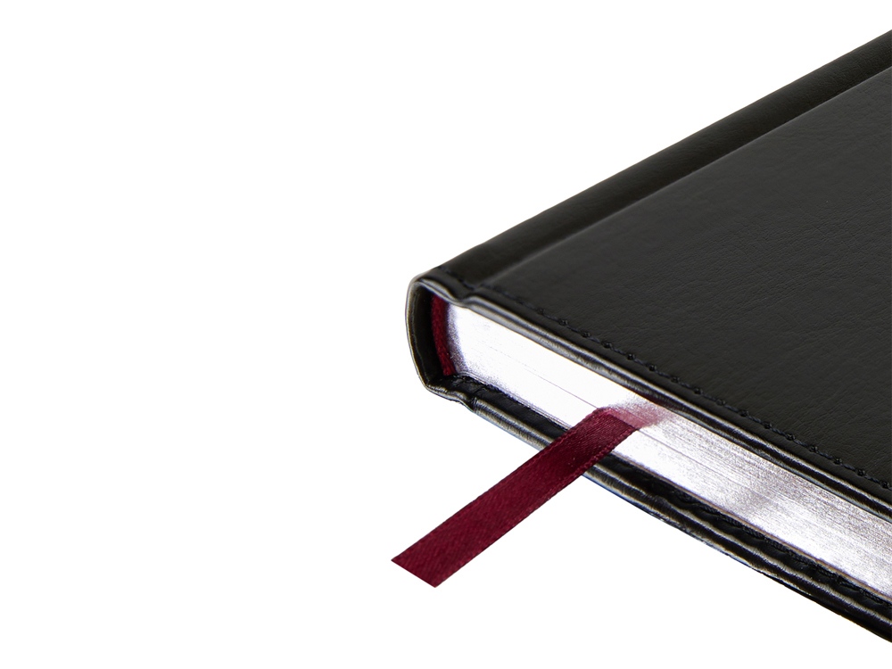 Ежедневник недатированный А5 Sidney Nebraska, черный (серебряный обрез, серебряные уголки)-2