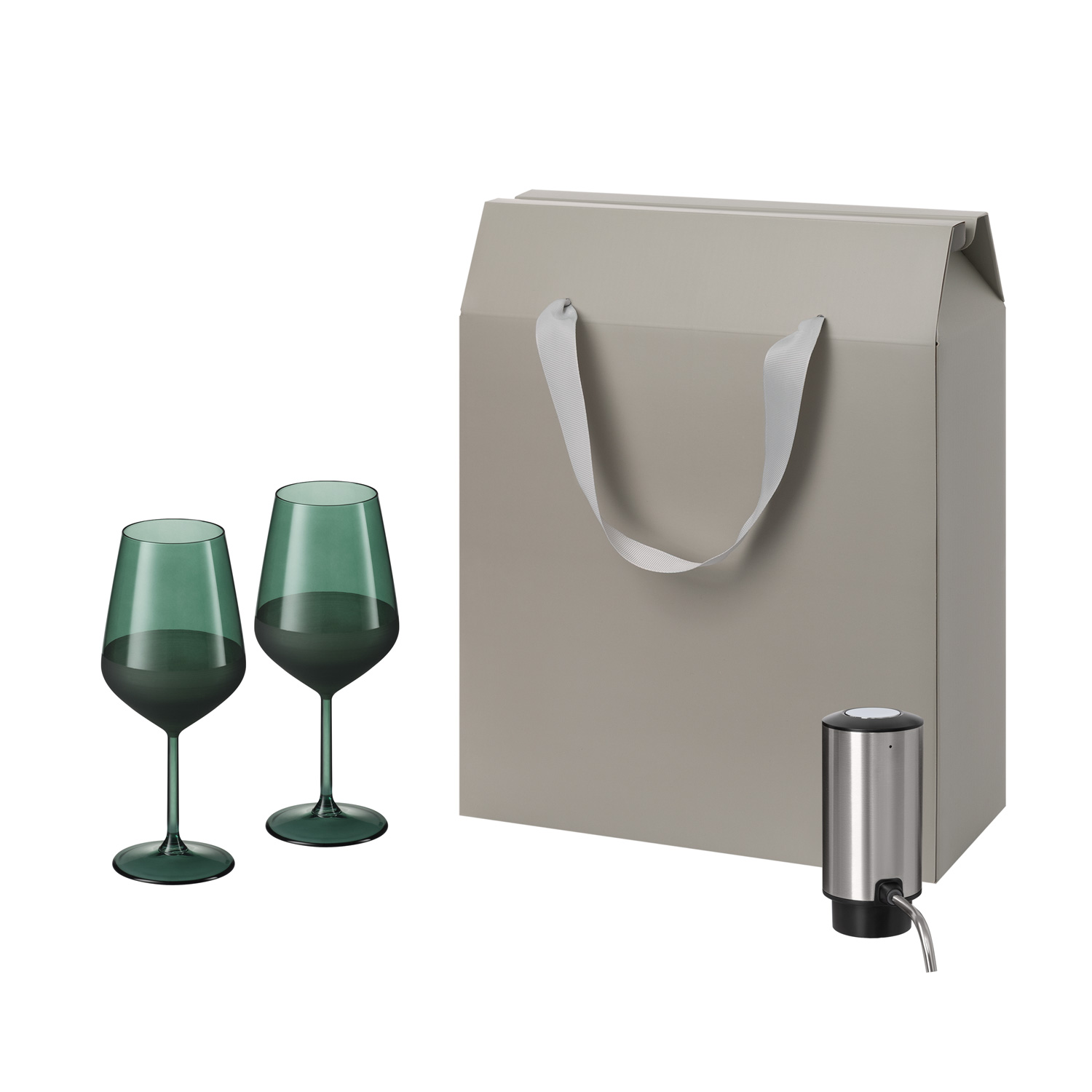 Подарочный набор Эмеральд (Emerald), Данте (Dante) (2 бокала + аэратор для вина)-0