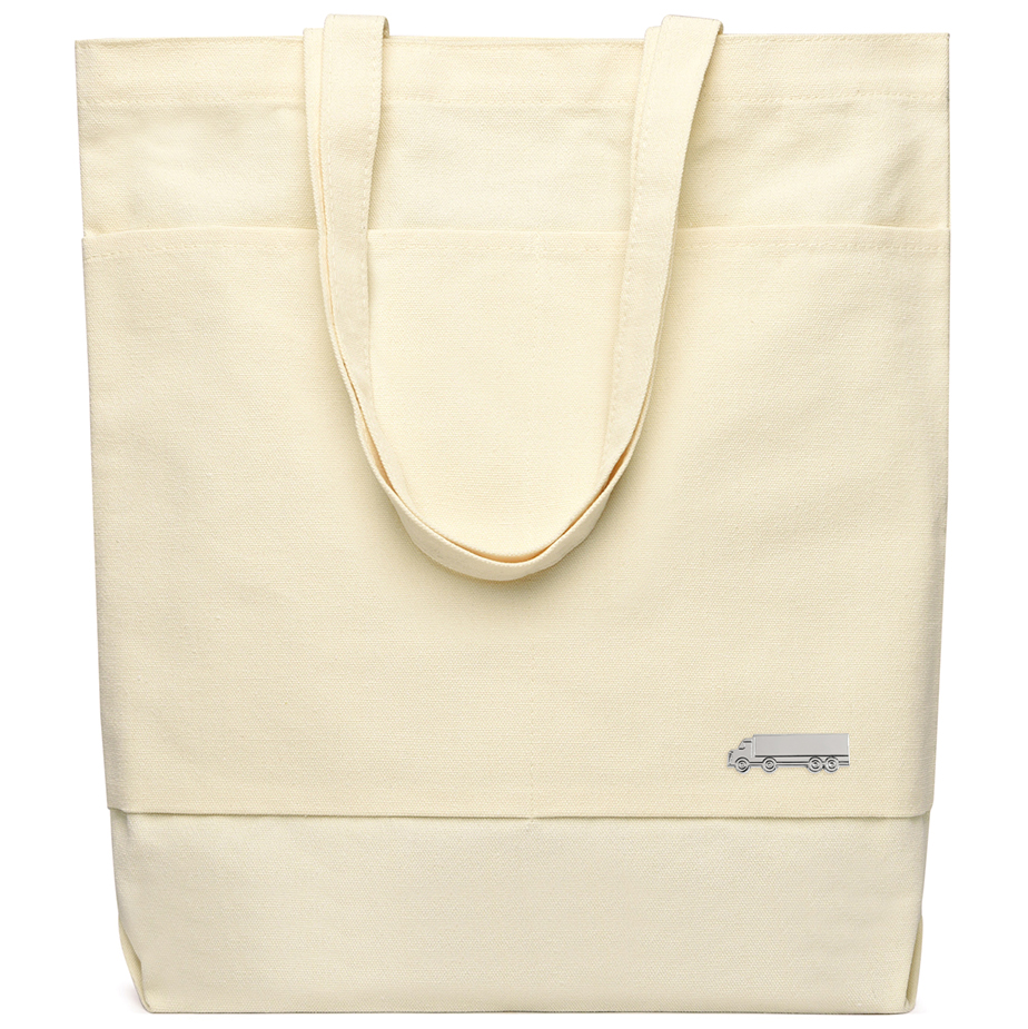 Сумка для покупок JETTA 325 г/м² с шильдом - фура, натуральный/шильд фура (серебро)-0