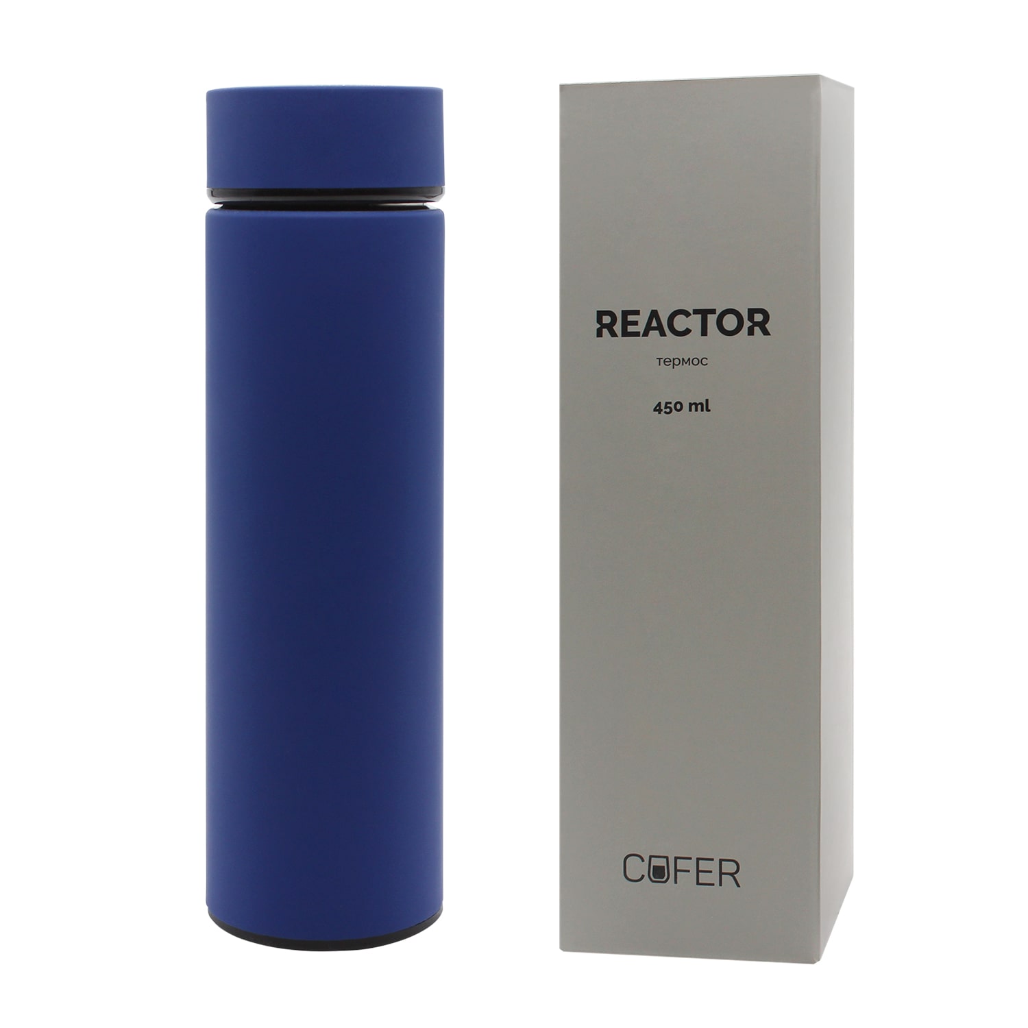 Термос Reactor софт-тач с датчиком температуры (синий)-3