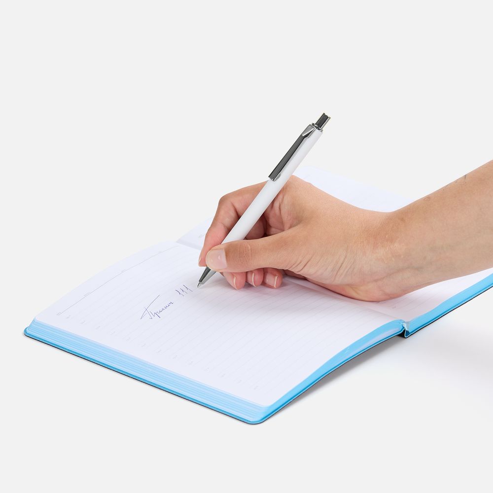 Ручка шариковая Lobby Soft Touch Chrome, белая-2