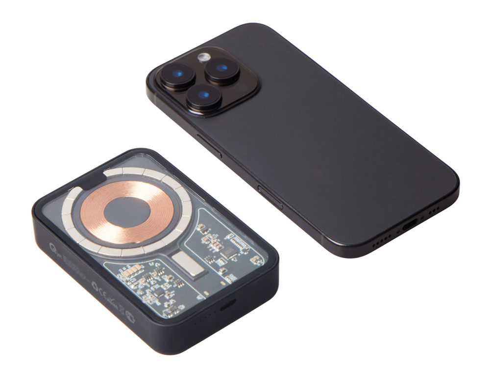 Беспроводной магнитный внешний аккумулятор с QC\PD MagnifIQ, 10000 мАч, 15 Вт, черный-12