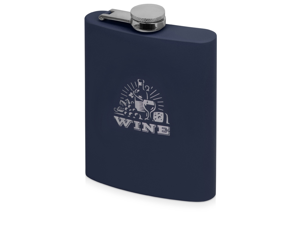 Фляжка 240 мл Remarque soft touch, 304 сталь, синий-3