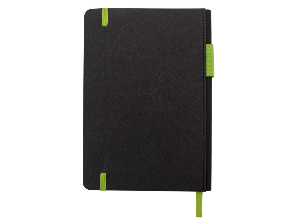 Бизнес блокнот Bossy с цветным срезом, твердая обложка, 128 листов, черный и зеленое яблоко-2