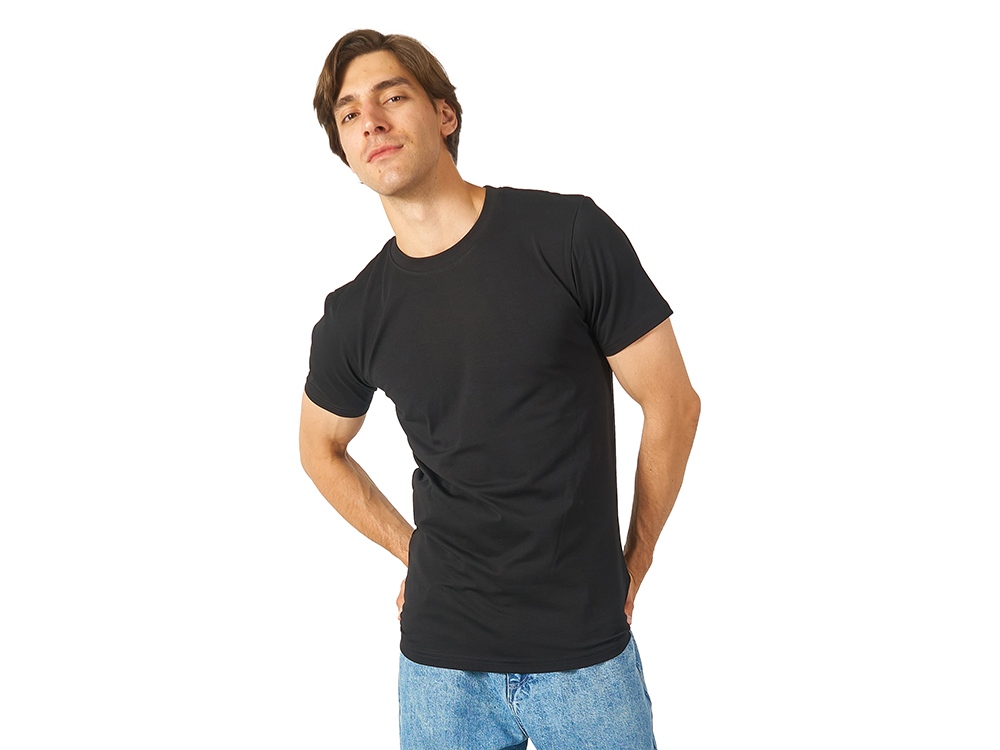 Футболка HD Fit короткий рукав с эластаном, мужская, чёрный-1