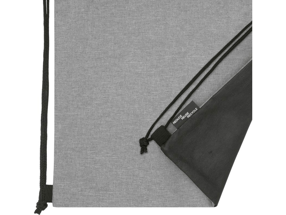 Рюкзак со шнурком Ross из переработанного ПЭТ, heather medium grey-4